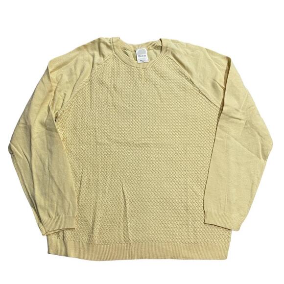 Blair Women's Size Small Crew Neck Long Sleeve Woven Pullover Knit Top Yellow - Picture 5 of 11